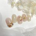 ハーバリウムみたいなアリッサムの大人可愛い押し花ネイルチップ(410