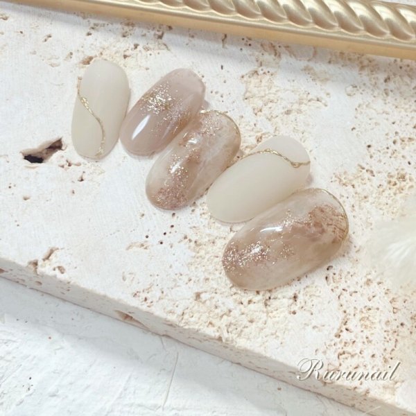 画像3: 繊細クラックの奥行きらめくネイルチップ(042） (3)