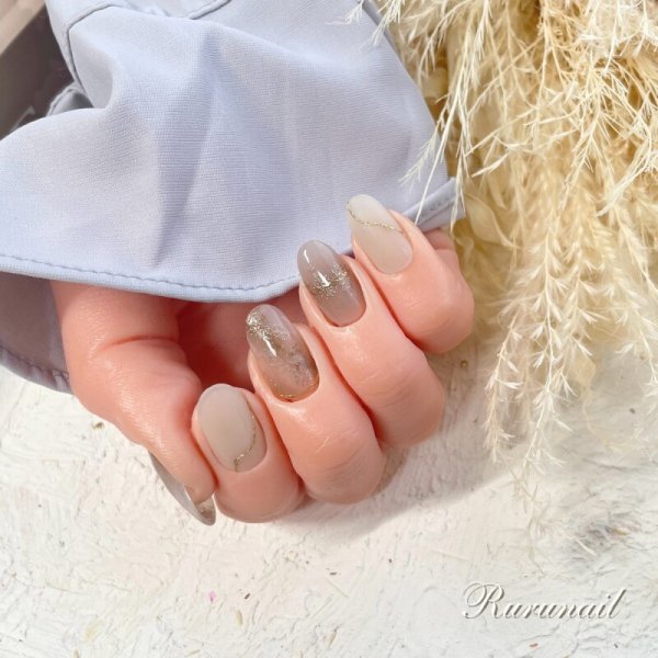 画像6: 繊細クラックの奥行きらめくネイルチップ(042） (6)