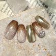 画像5: マグネットとブラウングラデのシンプルミラーネイルチップ(116 (5)