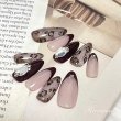 画像3: 【ロングネイル】マグレオパードとボルドーフレンチネイルチップ(Ⅼ40） (3)