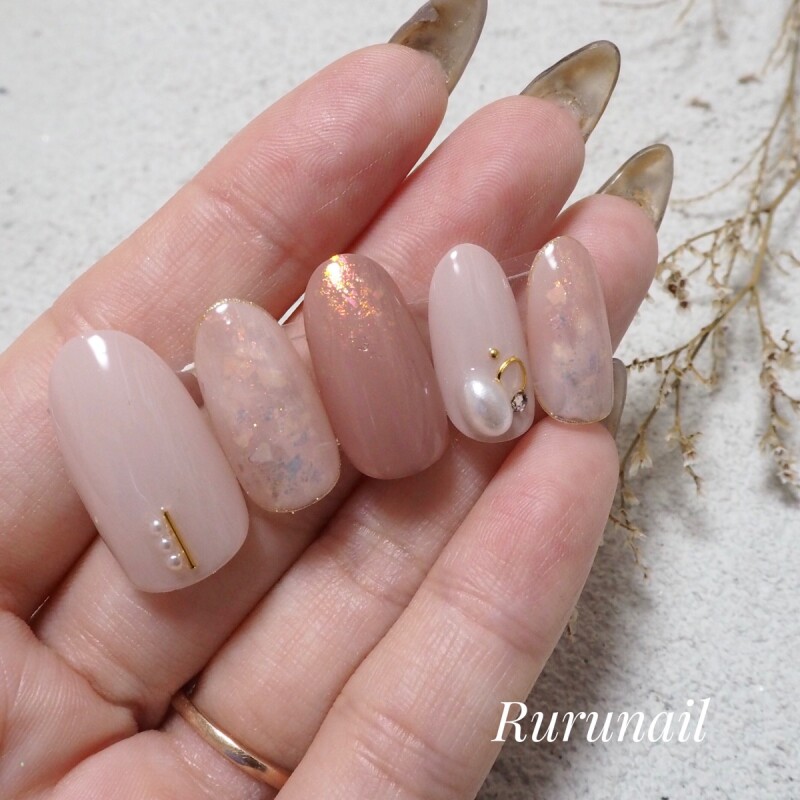 上品キラキラ大人可愛いピンクネイルチップ 449 ネイルチップ通販ｒｕｒｕ ｎａｉｌ