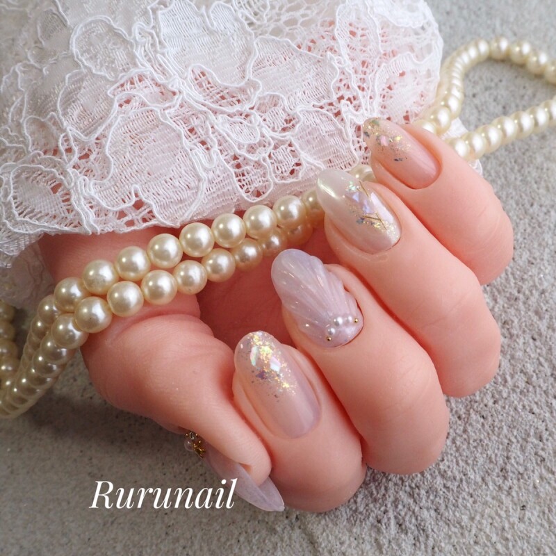 キラキラオトナかわいいマーメイドネイルチップ529 ネイルチップ通販ｒｕｒｕ ｎａｉｌ