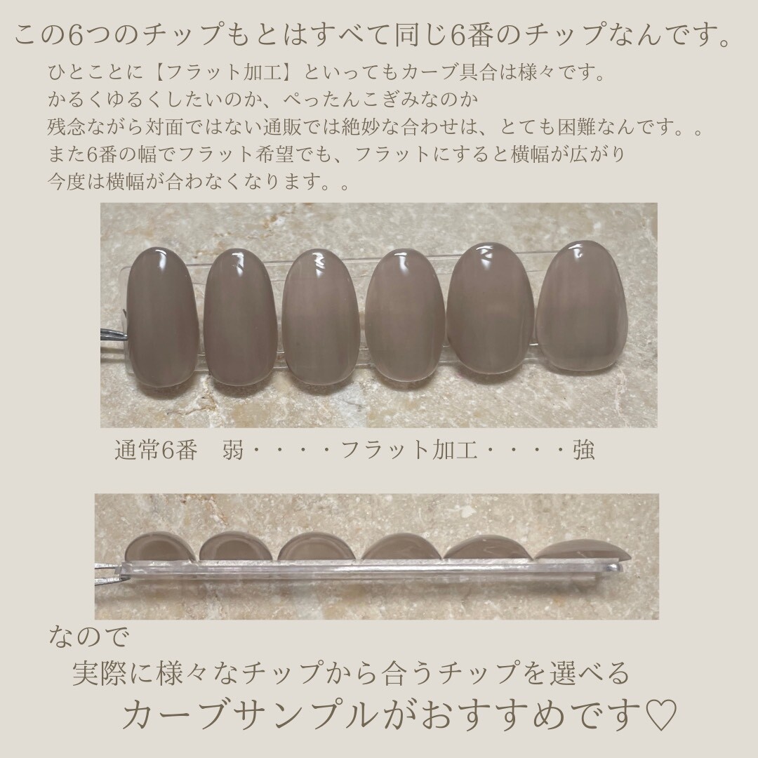 お急ぎ】サイズサンプルチップ1種+フラットサンプル(要返送) - ネイル